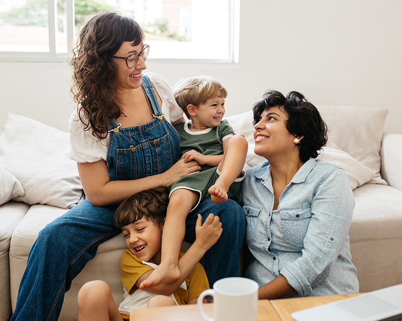 lesbian couple with children considering couples therapy in Valley Stream