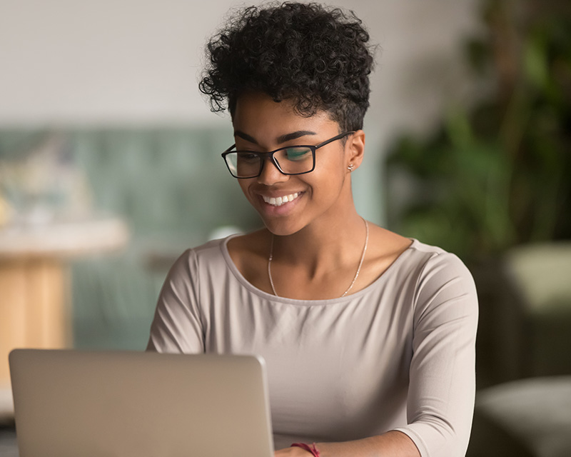 Woman having an online therapy session in Atlanta